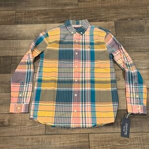 NWT Vineyard Vines Boy’s Button Up Whale Shirt Size XL New